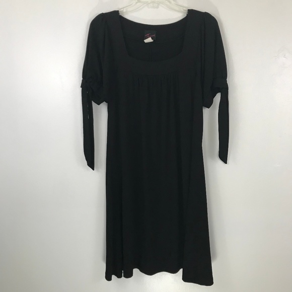 torrid Tops - Torrid Black Short Tie Sleeve Tunic Dress 1
